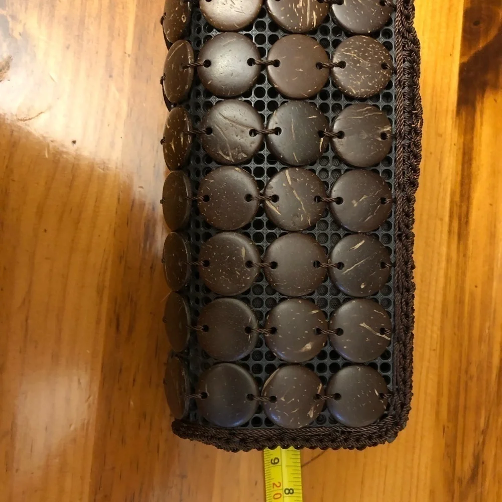 Boho Coconut Shell Handmade Crochet Wristlet Clutch Pre Owned Like New Cond.